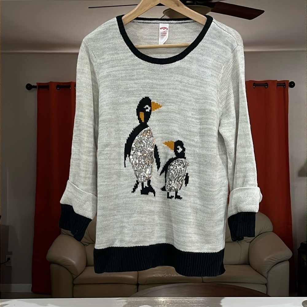 Women’s Ugly Christmas Sweater Penguins Side L